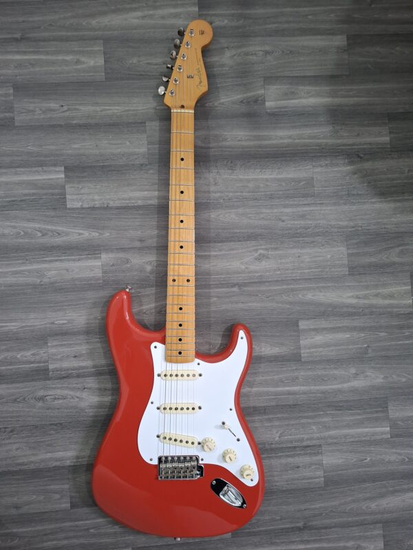 B) fender stratocaster - mexican - fiesta red